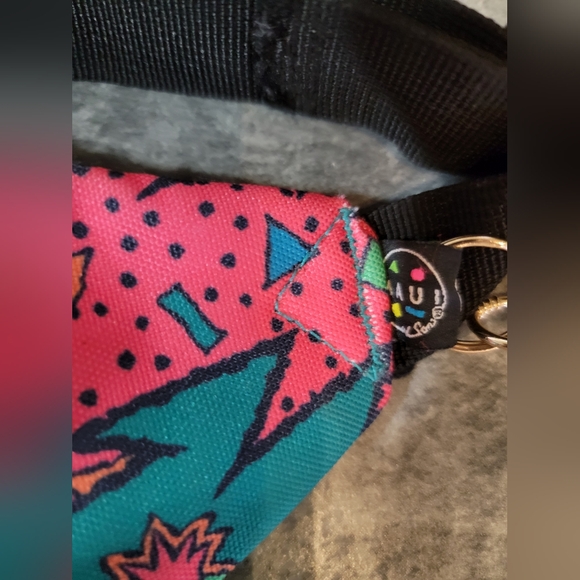 Maui and Sons Retro 80's 90's Tropical Neon Pink Teal Fanny Bag Waist Pack VTG - Picture 4 of 5